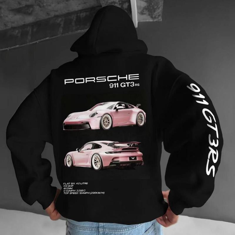 Porsche 911 GT3RS Hoodie, Car Enthusiast Hoodie, Car Clothing Men Gifts