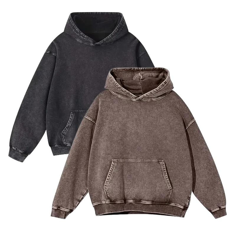 Mens Oversized Hoodies Pullover Women Fall Acid Wash Plain Preppy Hoodie Streetwear Cotton Vintage Hooded Sweatshirt