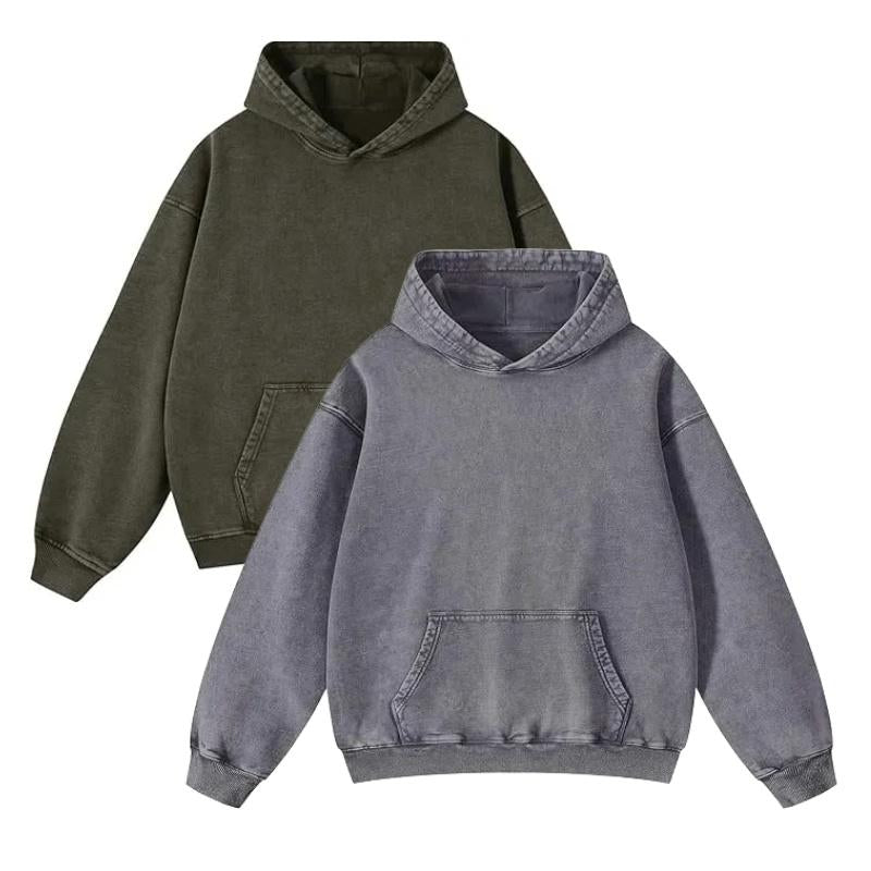 Mens Oversized Hoodies Pullover Women Fall Acid Wash Plain Preppy Hoodie Streetwear Cotton Vintage Hooded Sweatshirt