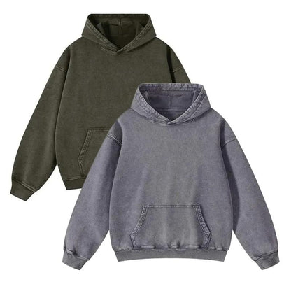 Mens Oversized Hoodies Pullover Women Fall Acid Wash Plain Preppy Hoodie Streetwear Cotton Vintage Hooded Sweatshirt