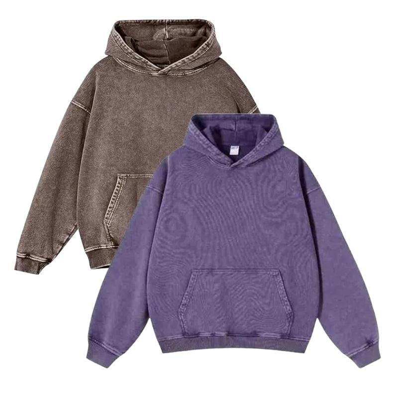 Mens Oversized Hoodies Pullover Women Fall Acid Wash Plain Preppy Hoodie Streetwear Cotton Vintage Hooded Sweatshirt