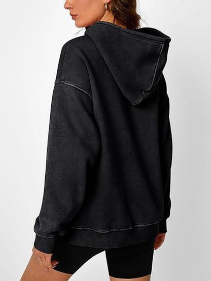 Mens Oversized Hoodies Pullover Women Fall Acid Wash Plain Preppy Hoodie Streetwear Cotton Vintage Hooded Sweatshirt