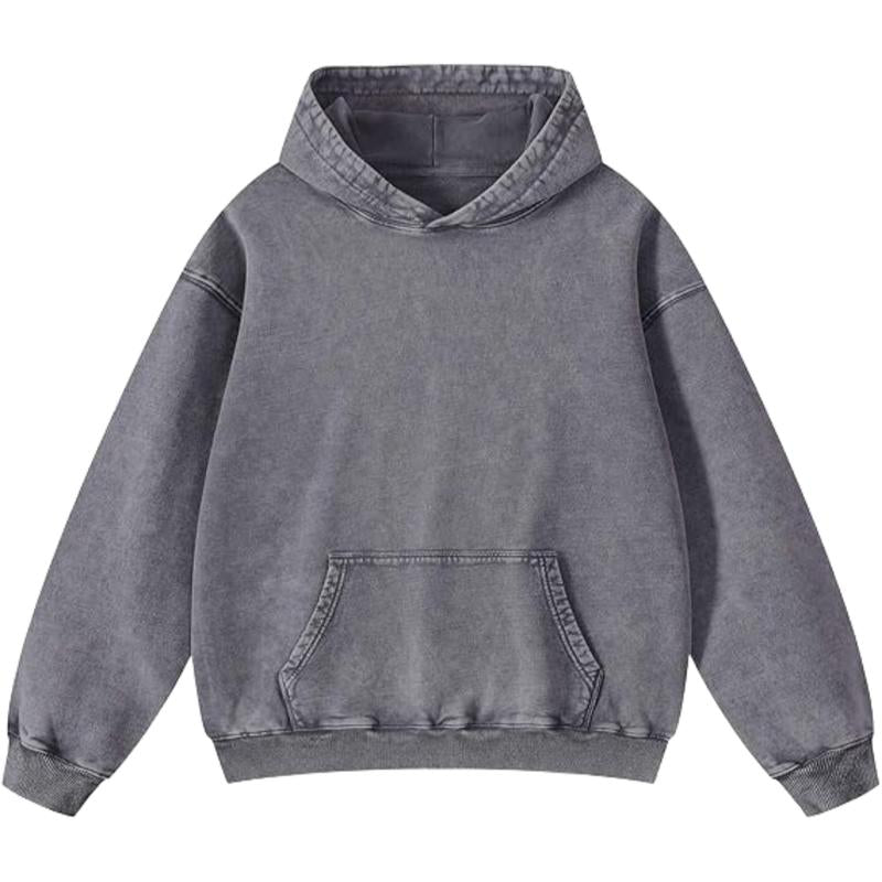Mens Oversized Hoodies Pullover Women Fall Acid Wash Plain Preppy Hoodie Streetwear Cotton Vintage Hooded Sweatshirt