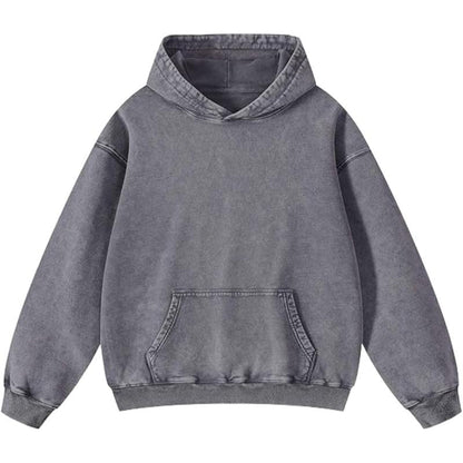 Mens Oversized Hoodies Pullover Women Fall Acid Wash Plain Preppy Hoodie Streetwear Cotton Vintage Hooded Sweatshirt