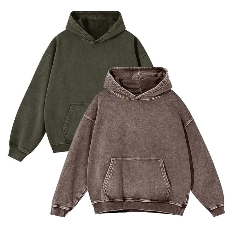 Mens Oversized Hoodies Pullover Women Fall Acid Wash Plain Preppy Hoodie Streetwear Cotton Vintage Hooded Sweatshirt