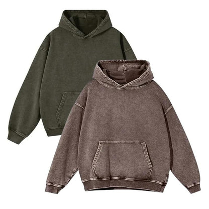 Mens Oversized Hoodies Pullover Women Fall Acid Wash Plain Preppy Hoodie Streetwear Cotton Vintage Hooded Sweatshirt