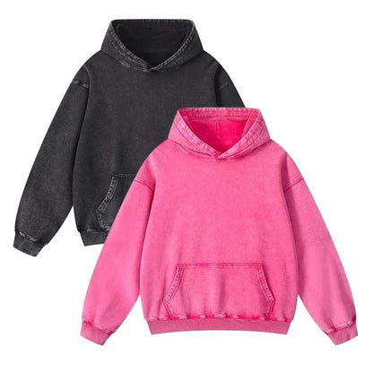 Mens Oversized Hoodies Pullover Women Fall Acid Wash Plain Preppy Hoodie Streetwear Cotton Vintage Hooded Sweatshirt