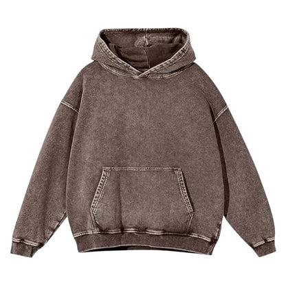 Mens Oversized Hoodies Pullover Women Fall Acid Wash Plain Preppy Hoodie Streetwear Cotton Vintage Hooded Sweatshirt