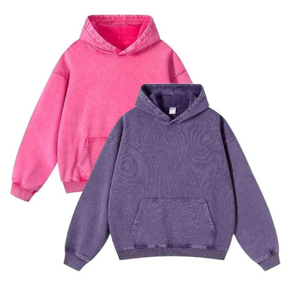 Mens Oversized Hoodies Pullover Women Fall Acid Wash Plain Preppy Hoodie Streetwear Cotton Vintage Hooded Sweatshirt