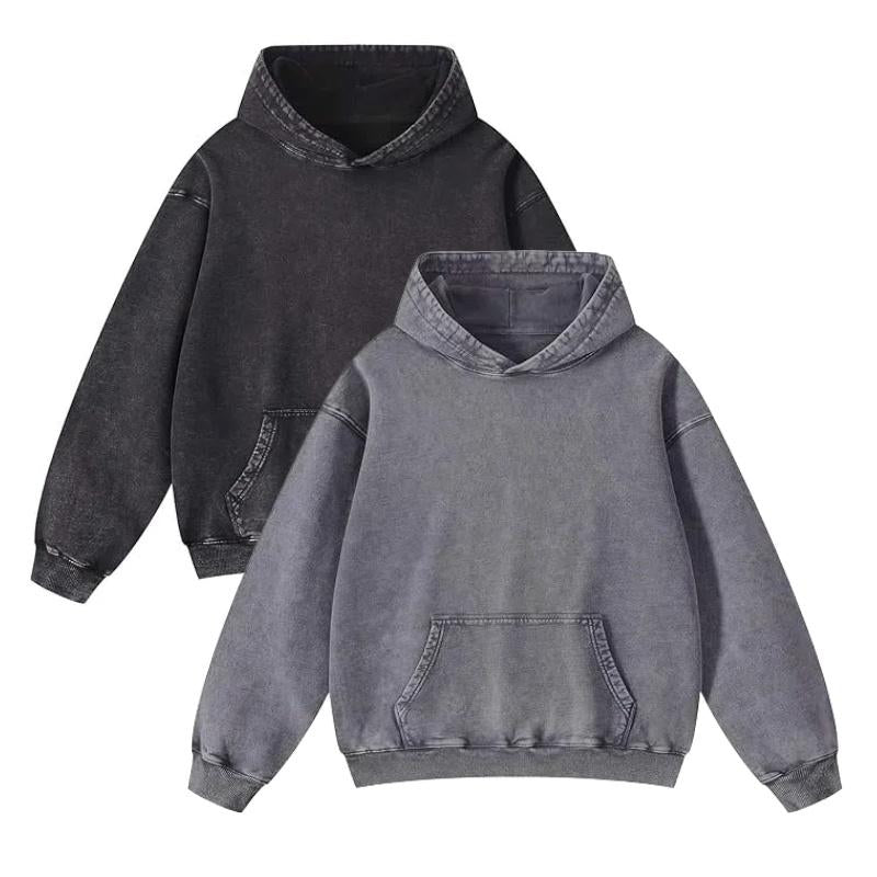 Mens Oversized Hoodies Pullover Women Fall Acid Wash Plain Preppy Hoodie Streetwear Cotton Vintage Hooded Sweatshirt