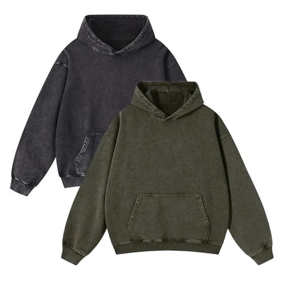 Mens Oversized Hoodies Pullover Women Fall Acid Wash Plain Preppy Hoodie Streetwear Cotton Vintage Hooded Sweatshirt