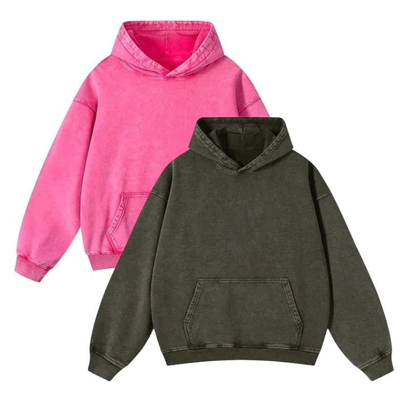 Mens Oversized Hoodies Pullover Women Fall Acid Wash Plain Preppy Hoodie Streetwear Cotton Vintage Hooded Sweatshirt