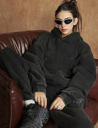 Mens Oversized Hoodies Pullover Women Fall Acid Wash Plain Preppy Hoodie Streetwear Cotton Vintage Hooded Sweatshirt