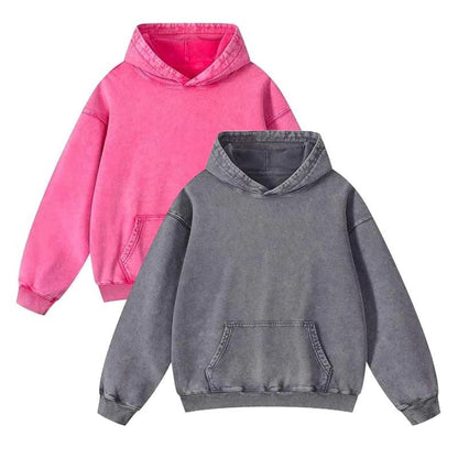 Mens Oversized Hoodies Pullover Women Fall Acid Wash Plain Preppy Hoodie Streetwear Cotton Vintage Hooded Sweatshirt