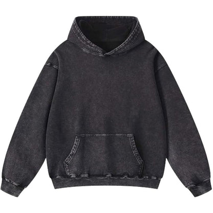 Mens Oversized Hoodies Pullover Women Fall Acid Wash Plain Preppy Hoodie Streetwear Cotton Vintage Hooded Sweatshirt
