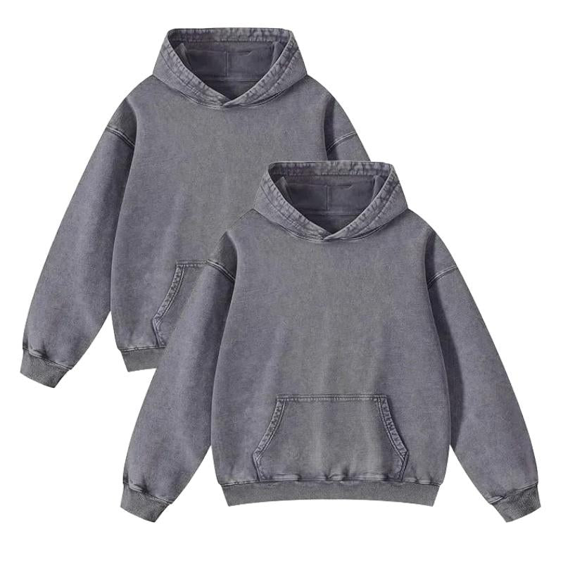 Mens Oversized Hoodies Pullover Women Fall Acid Wash Plain Preppy Hoodie Streetwear Cotton Vintage Hooded Sweatshirt